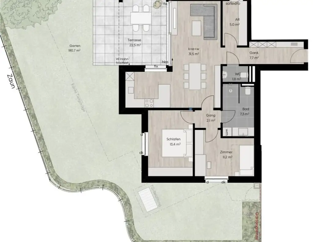 Wohnanlage "RS3" - Tolle 3-Zimmer-Gartenwohnung - Top 2 - PROVISIONSFREI!