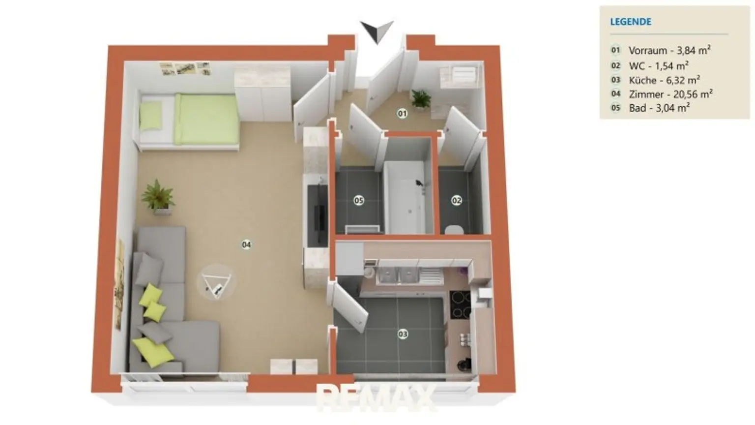 ETW 2115 Ernstbrunn - 3D Grundriss
