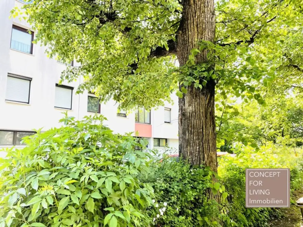 Grünblick. Südseitige 4 Zimmer-Wohnung plus Wintergarten nahe Wörthersee. Keller. Garage. WG-Eignung. Vermietet bis 03/2027.