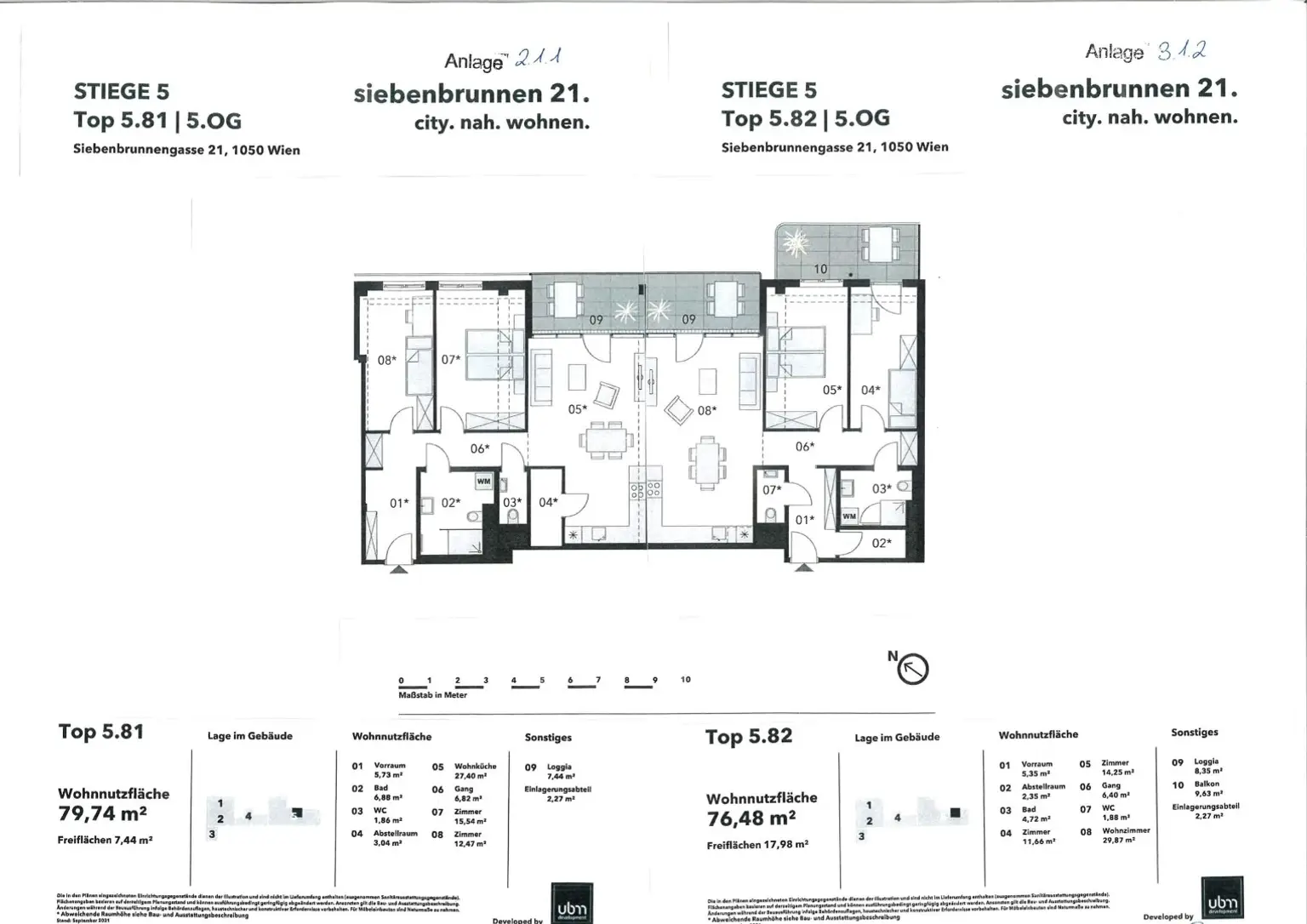 Verkaufsplan - Wohnungsplan Top 81+82