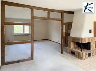 Kamin im Wohnzimmer Wohnung OG und DG