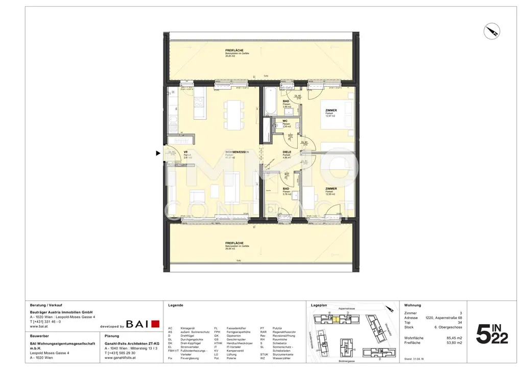 NACHMIETERSUCHE: (Fotos folgen in Kürze): Moderne Neubauwohnung direkt an der U2 Aspernstraße