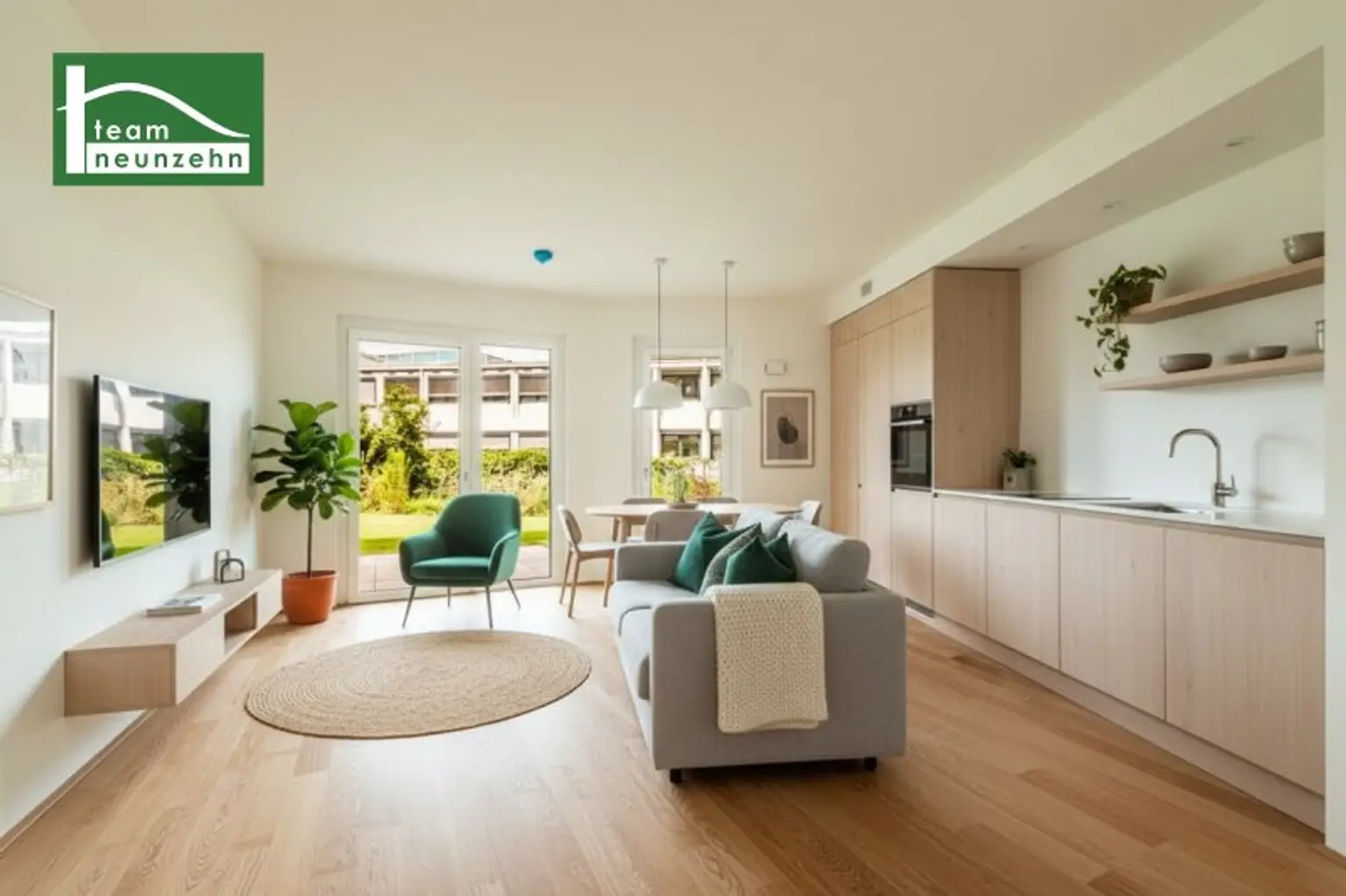 Alles was man sich wünscht – kostengünstige Heizung/“Kühlung“ über Erdwärme, PV-Anlage, weitläufige Grünflächen