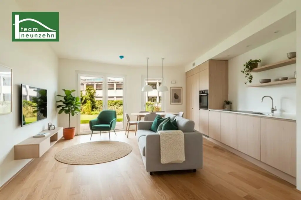 Alles was man sich wünscht – kostengünstige Heizung/“Kühlung“ über Erdwärme, PV-Anlage, weitläufige Grünflächen