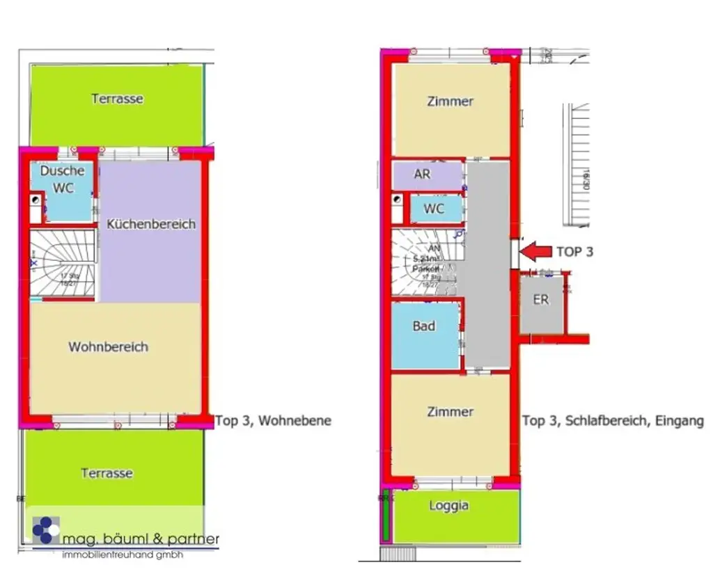 Elegante, moderne 3-Zimmerwohnung mit 3 Außenflächen
