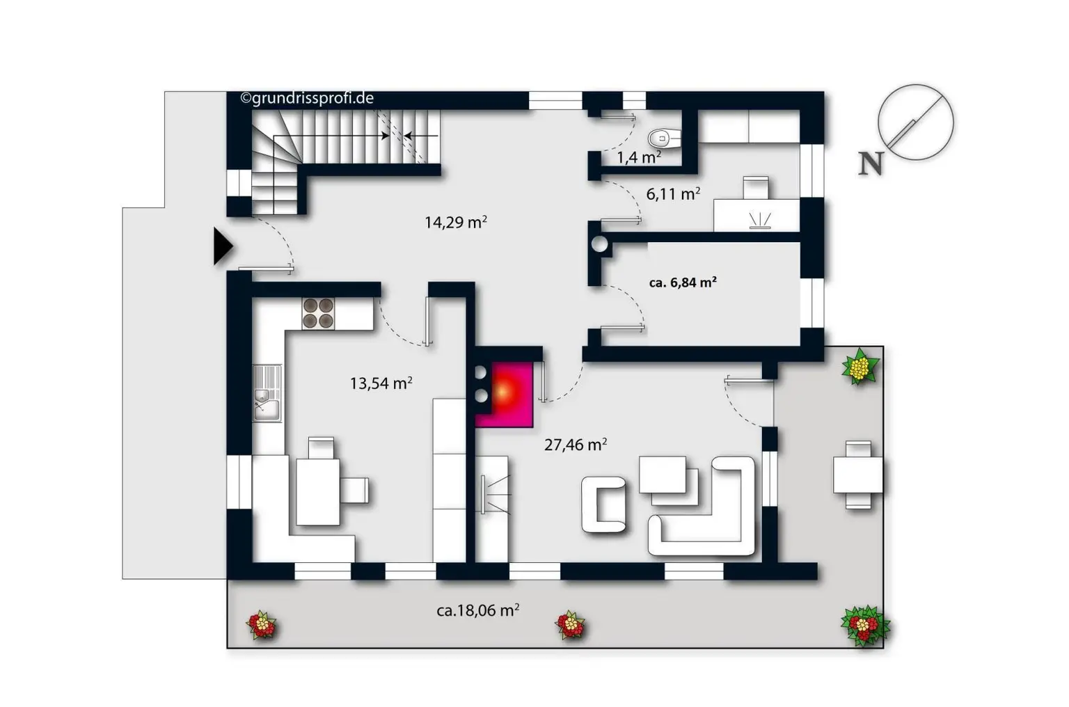 Grundrissplan Erdgeschoss