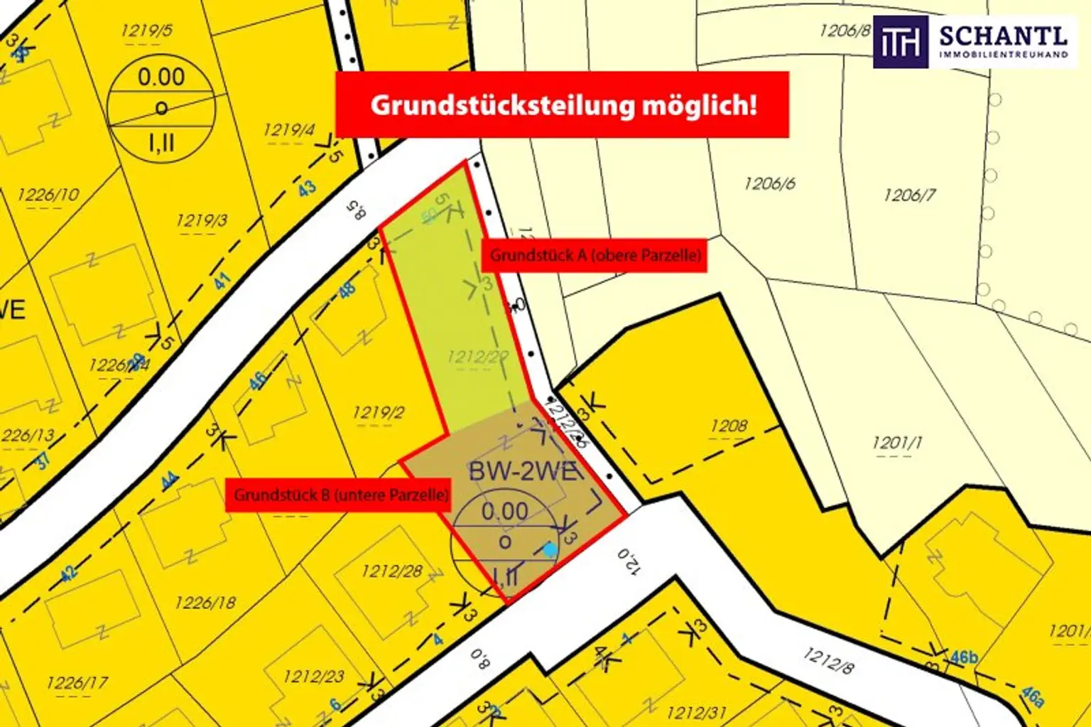Grundstücksteilung möglich