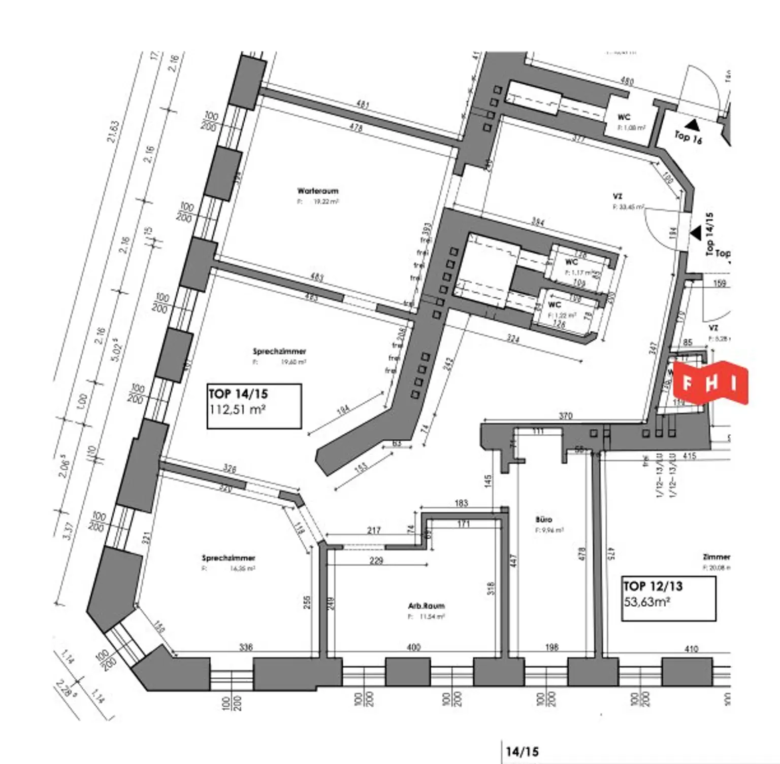 Gepflegtes 4 Zimmer Altbau-Büro-Praxis Nähe Wattgasse/Hernalser Hauptstraße