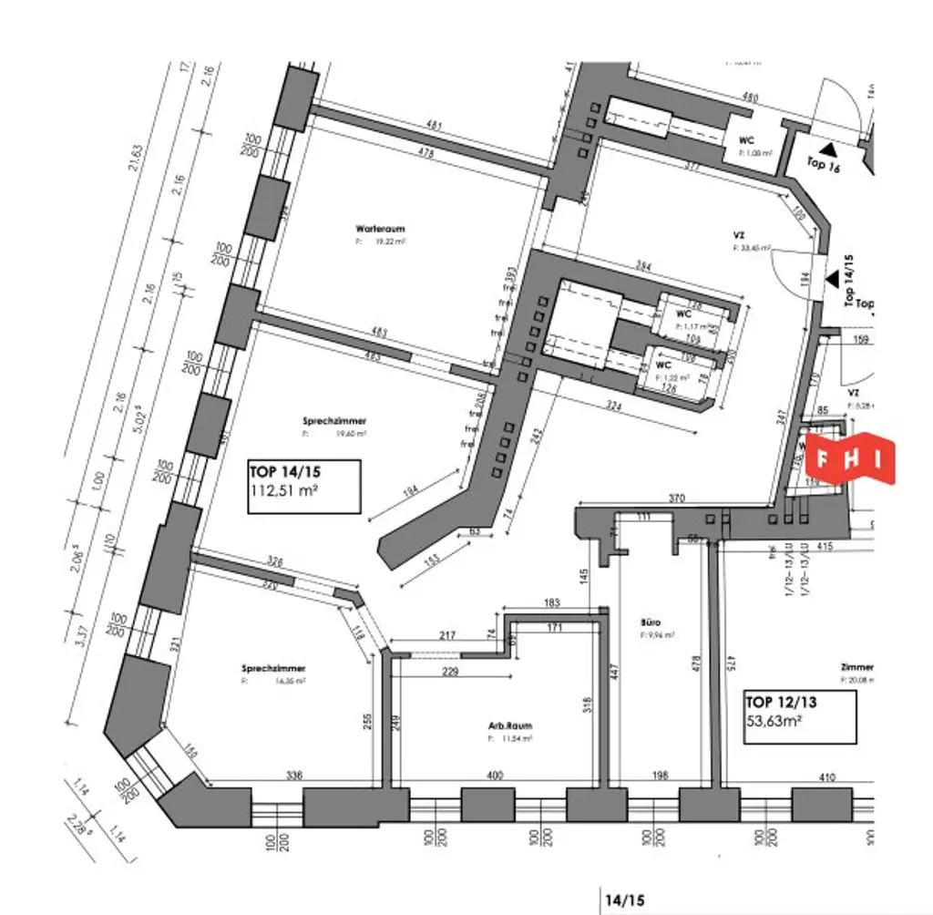 Gepflegtes 4 Zimmer Altbau-Büro-Praxis Nähe Wattgasse/Hernalser Hauptstraße