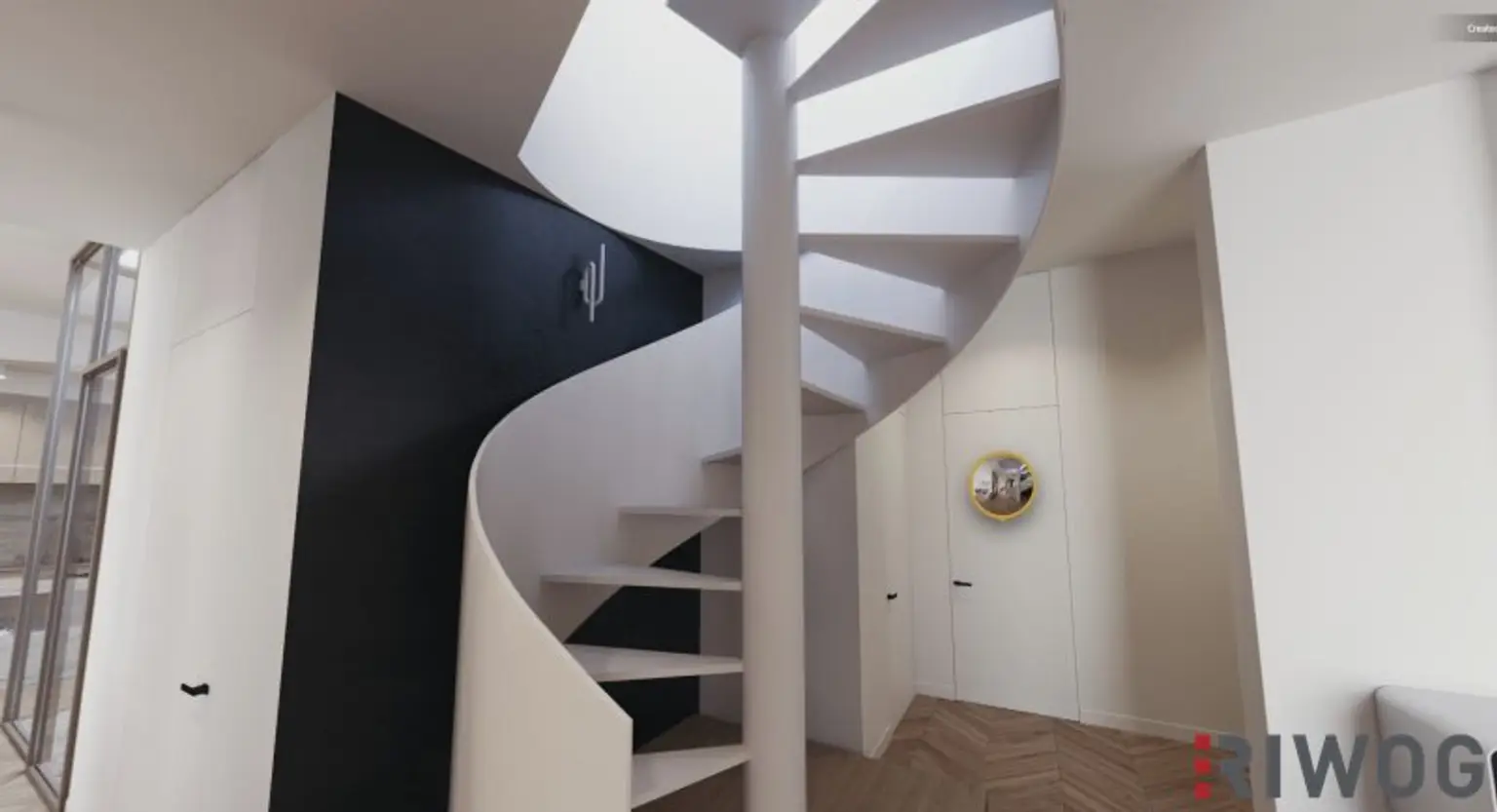 3,7m Raumhöhe im DG, Garage mit 2 Stellplätze, Atrium, Aufzug in die Wohnung und 360° Dachterrasse