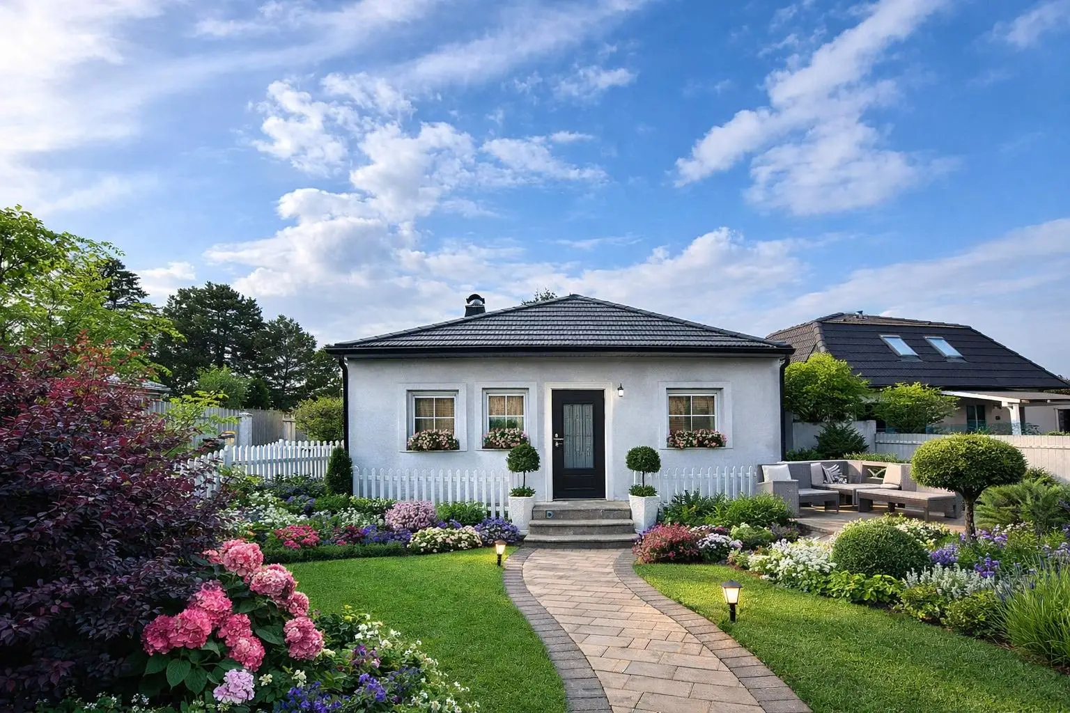 Vorgarten nach Sanierung - KI Vorschlag