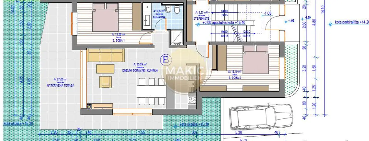 ISTRIEN - UMAG - SCHÖNE ERDGESCHOSSWOHNUNG “B” NUR 700 M VOM MEER ENTFERNT