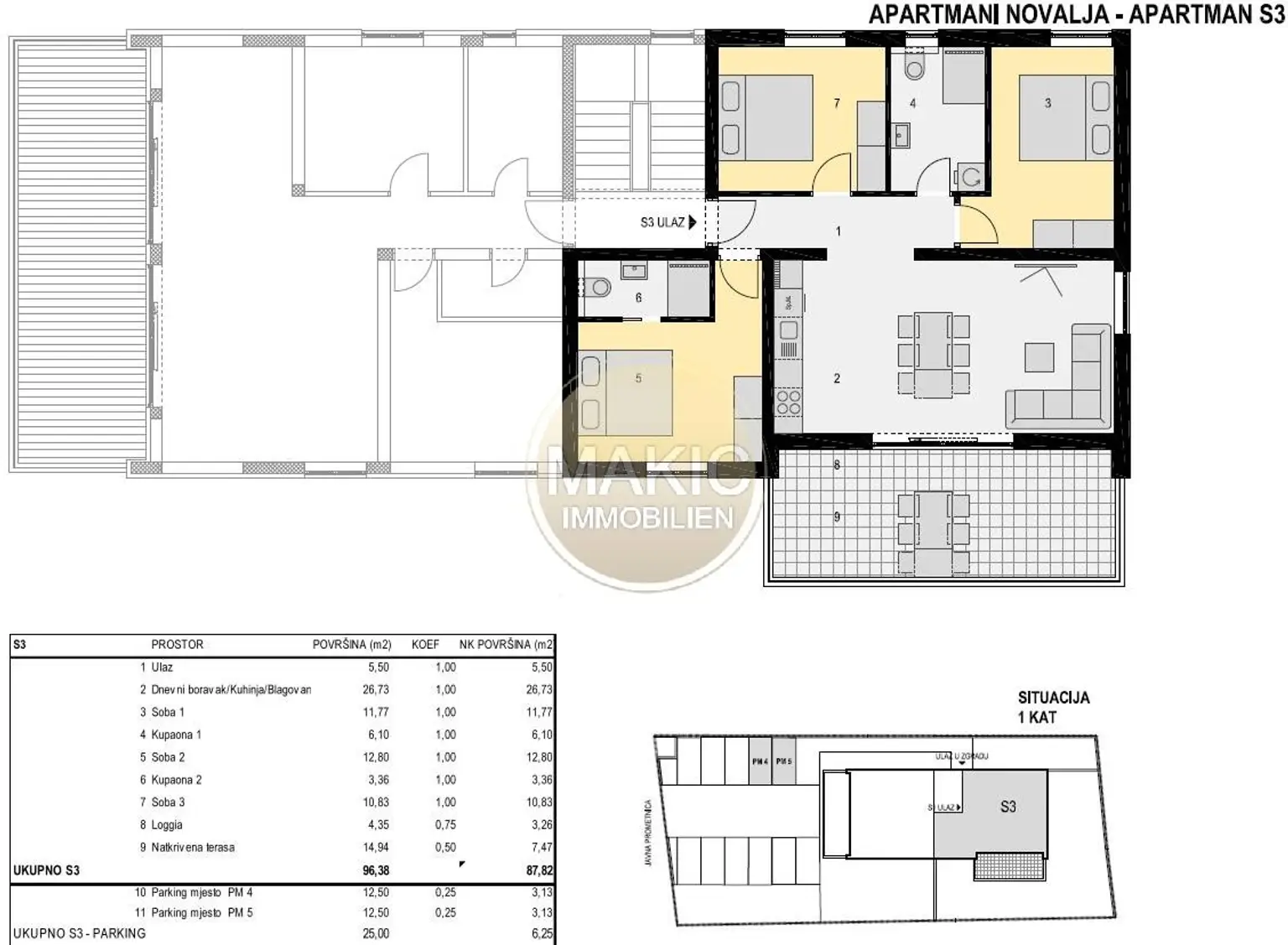 TLOCRT - apartman S3 - PRVI KAT