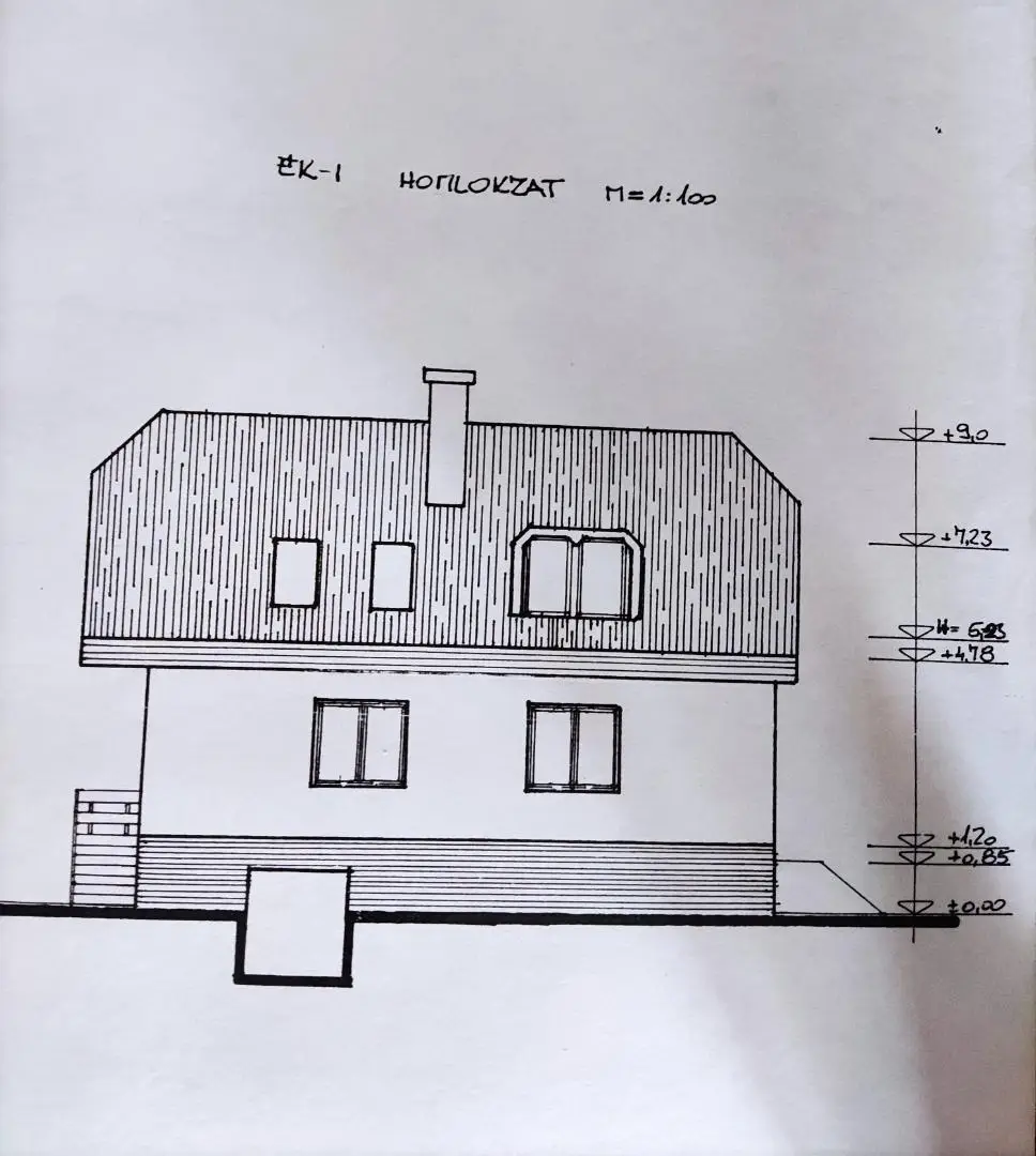 Süd-West Seite_Plan_homlokzati rajz