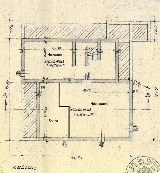 Kellergeschoß Skizze