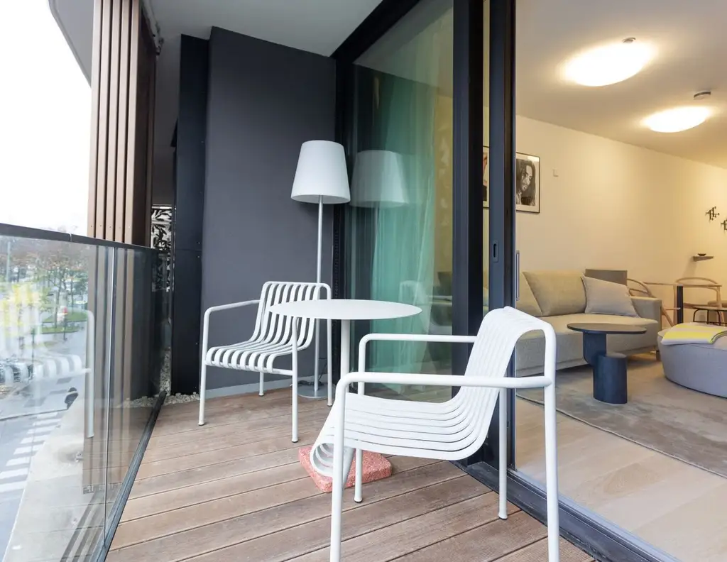 Ideal für Anleger! Exklusiver, voll möblierter Neubau mit Loggia am Donaukanal!