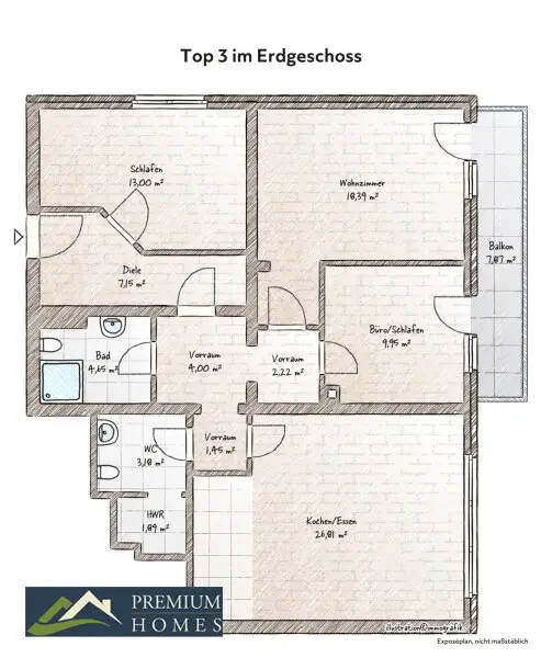 BREITENBACH am Inn - Mietwohnung im EG - Grundriss