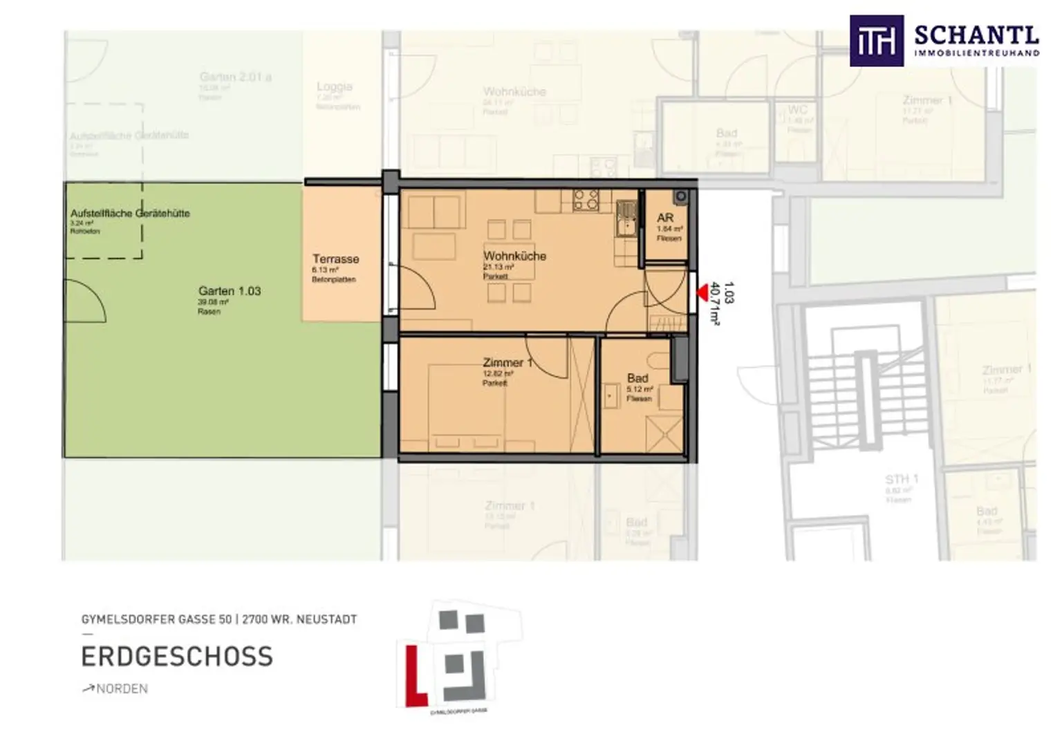 Seltene Gelegenheit: 2-Zimmer-Gartenwohnung mit 39 m² Grünfläche in Top-Lage!