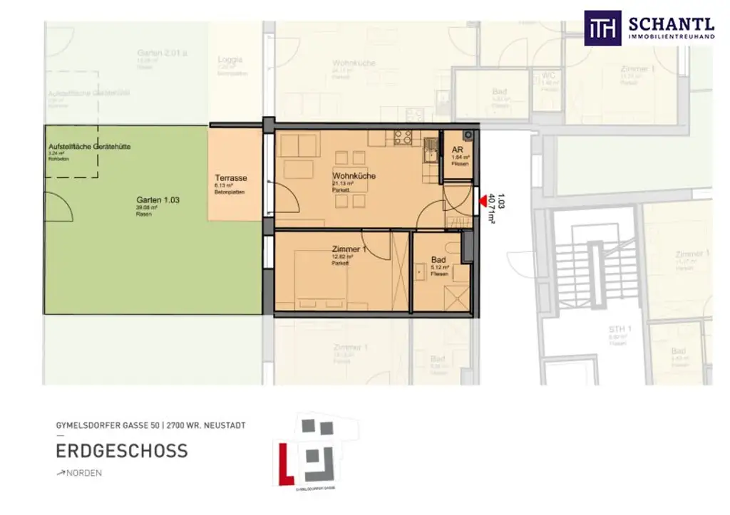 Seltene Gelegenheit: 2-Zimmer-Gartenwohnung mit 39 m² Grünfläche in Top-Lage!