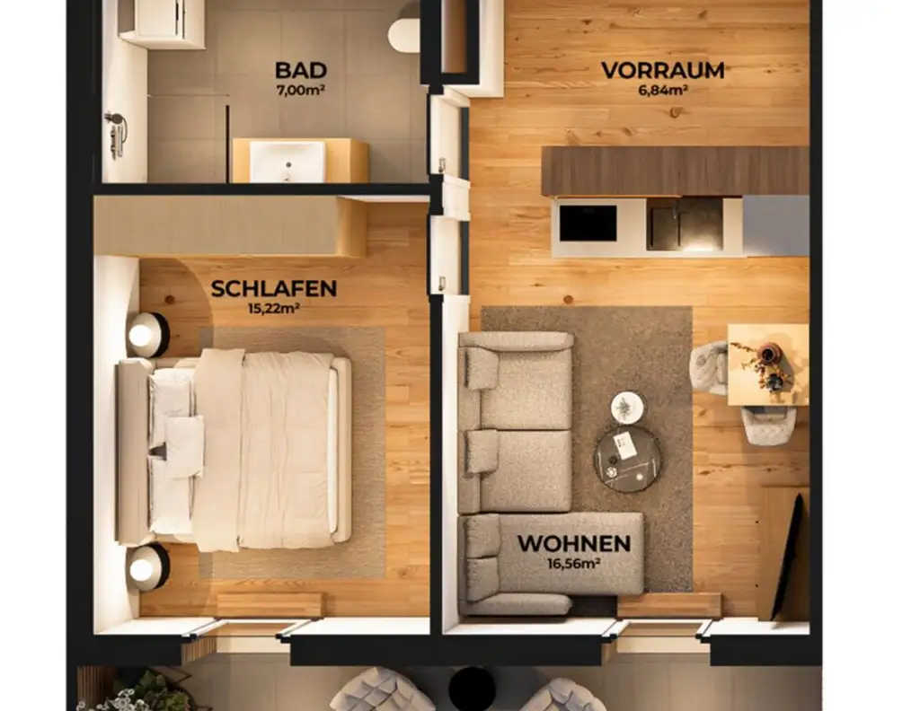 2-Zimmer-Penthouse mit Bergblick - Anlegerwohnung mit Terrasse & Top-AfA