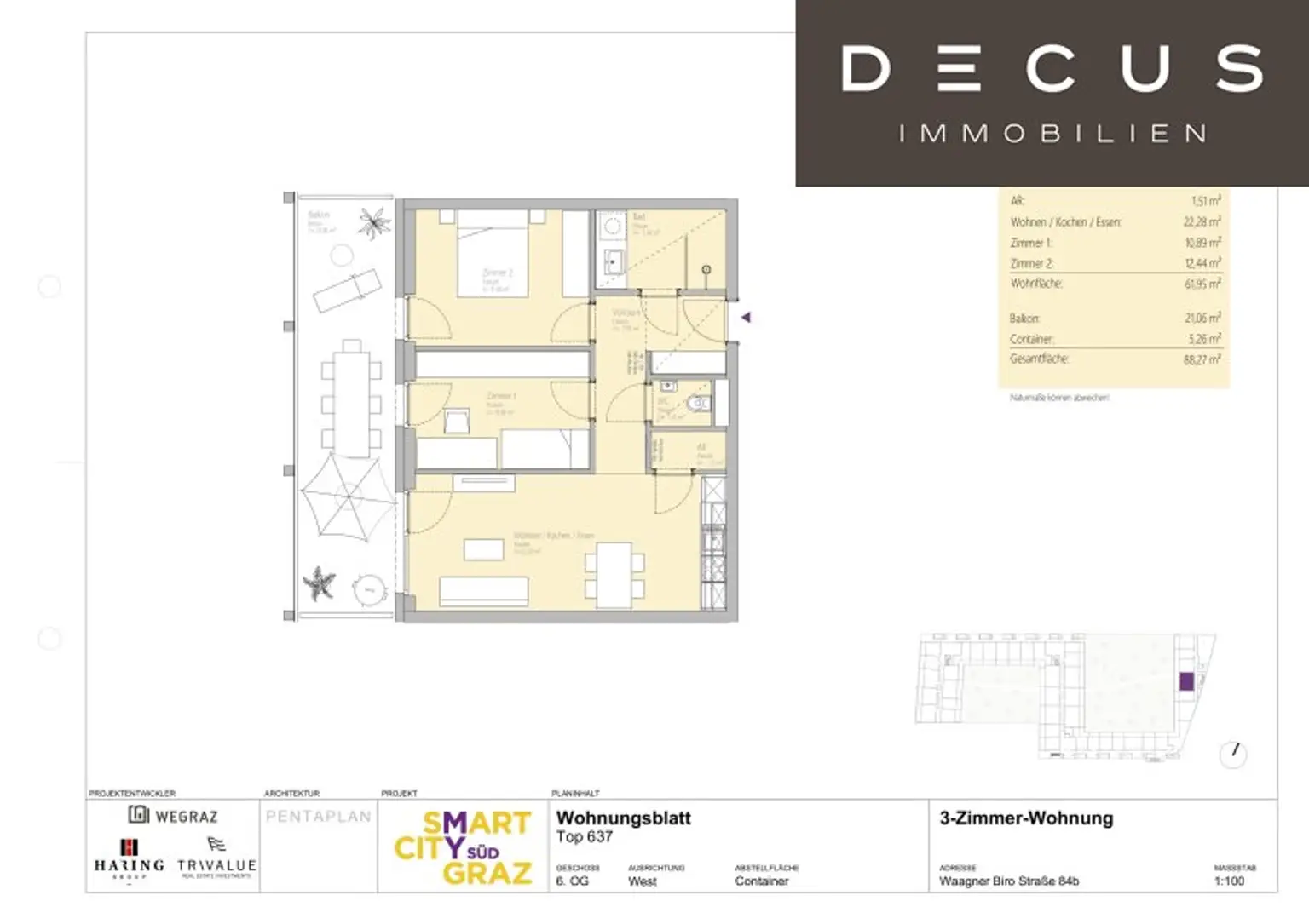 | SMART CITY GRAZ  | TOLLE 3-ZIMMER-WOHNUNG | TOP ANBINDUNG | FREIFLAECHE