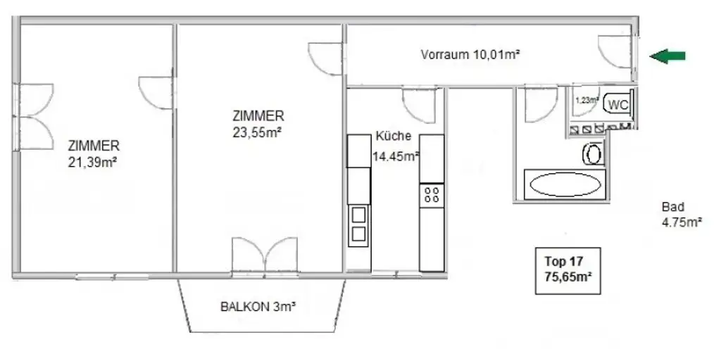 U4 U-Bahnstation I Oase der Ruhe im urbanen Umfeld I Lichtdurchflutete Wohnung mit Balkon in Innenhoflage und Grünblick
