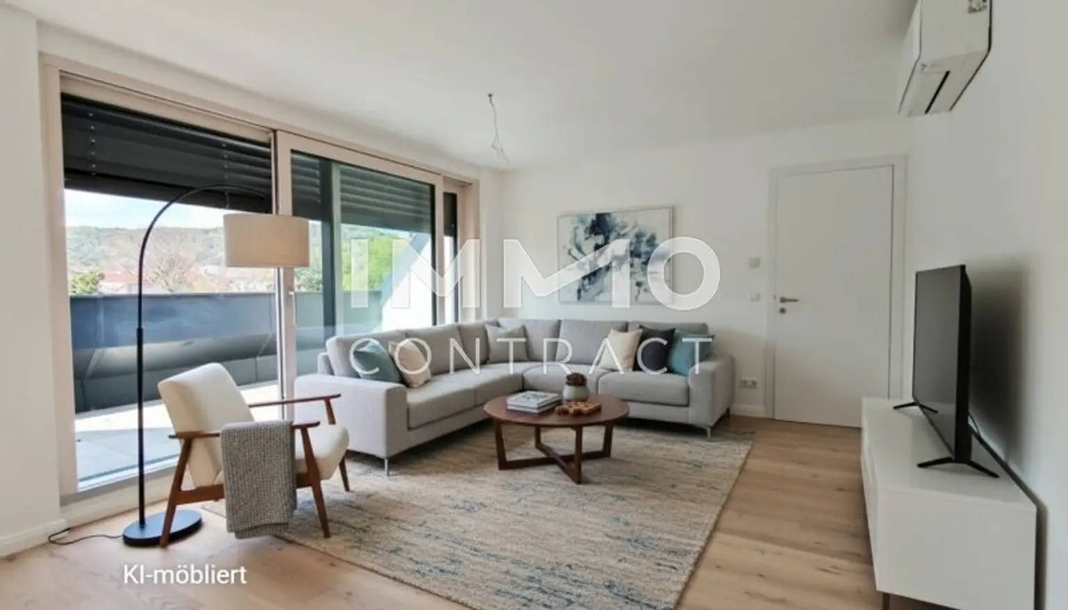 Sitzecke KI-möbliert