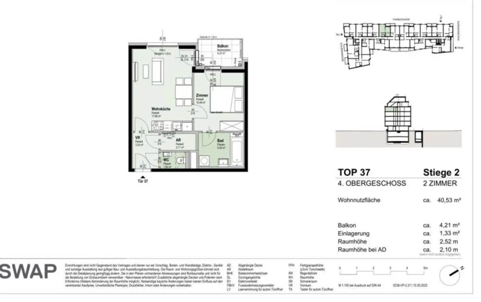 NEUBAU ERSTBEZUG! 2-Zimmer-Wohnung mit Balkon im 4. OG in 1210 Wien! Top 2/37