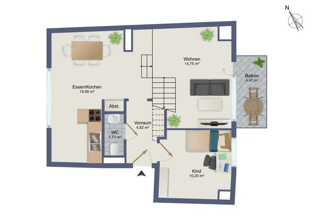Charmante Maisonette-Wohnung mit Balkon und TG-Parkplatz