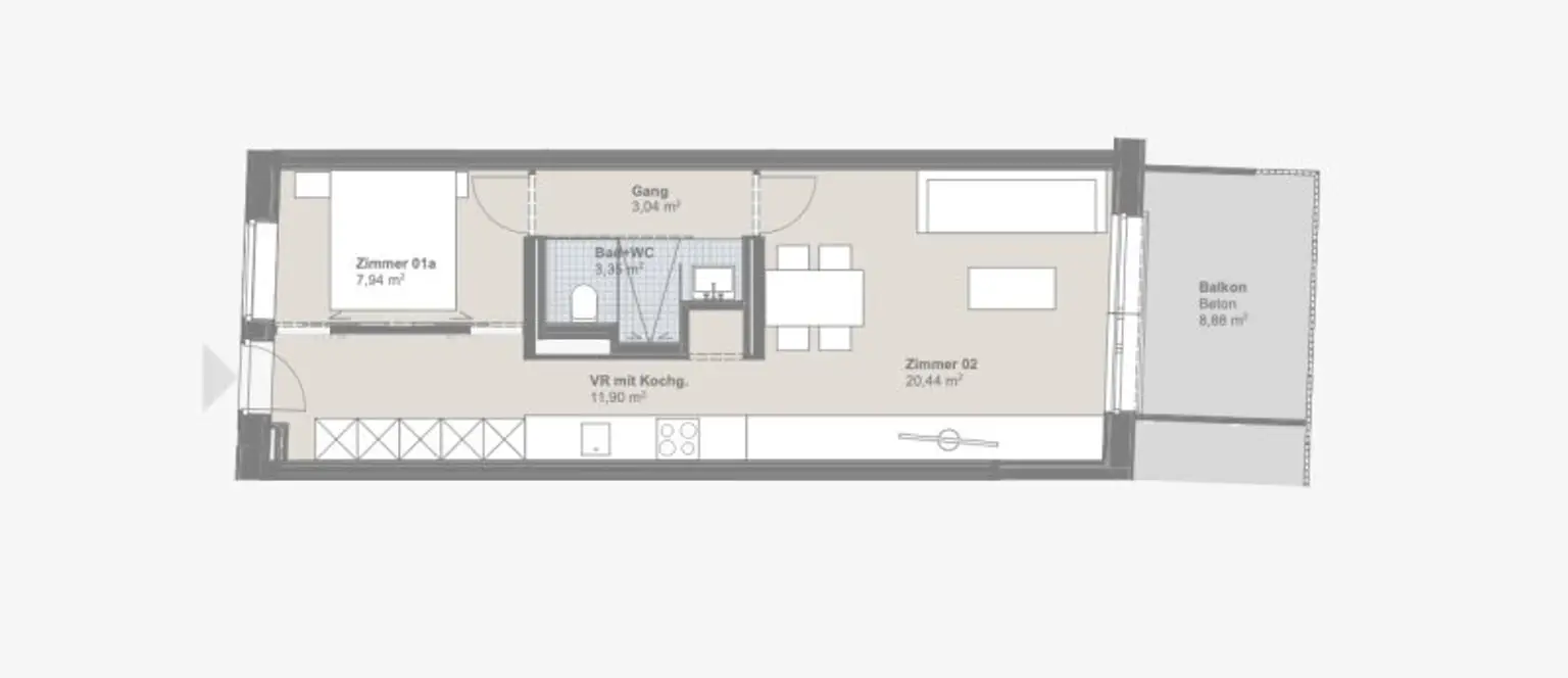120 Meter zur U1 Oberlaa- Sonnige, barrierefreie südseitige Wohnung mit Top U1 Anbindung- inkl. Küche