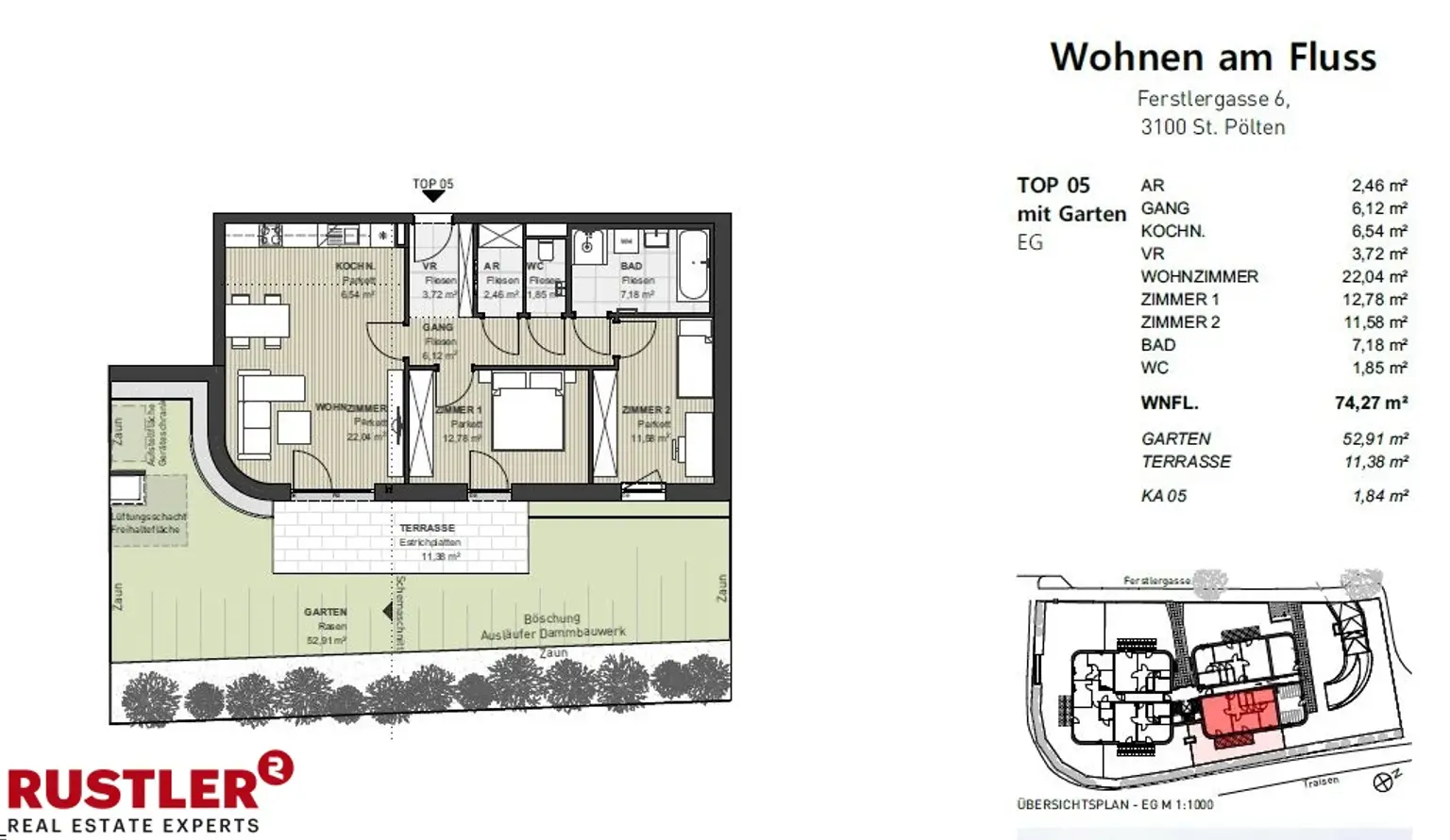 Ruheoase mit Garten – Wohnen in entspannter Atmosphäre