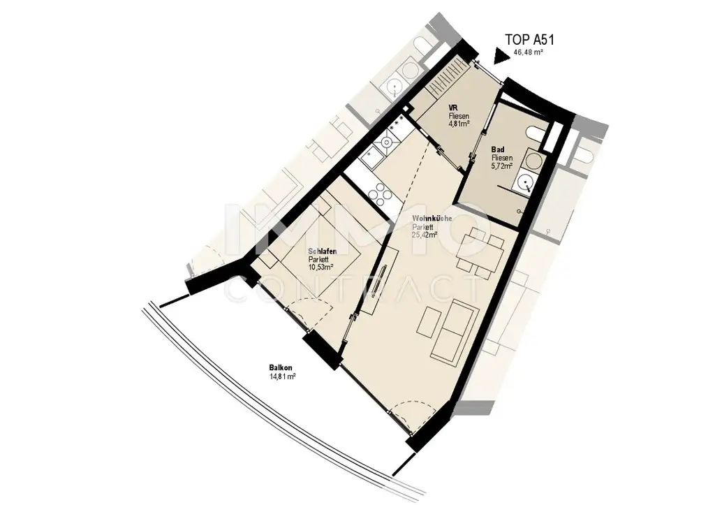 GREEN PARADISE Zwei- Zimmer - Dachgeschoß- Wohnung | Straßganger Straße 380a Top 51