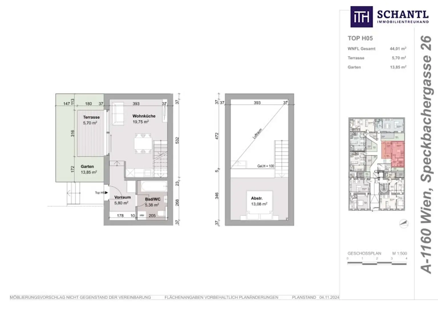 TOWNHOUSE Top 05 + Exklusive Stadtwohnung in ruhiger Wohnlage + Terrasse + moderne Ausstattung