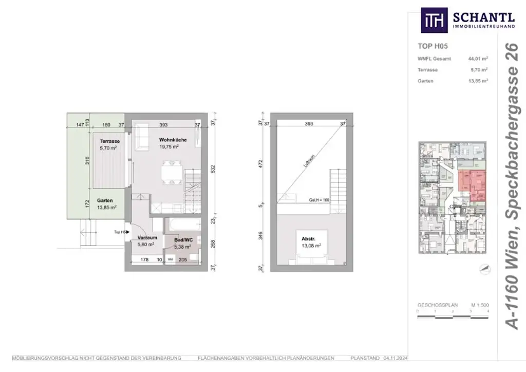 TOWNHOUSE Top 05 + Exklusive Stadtwohnung in ruhiger Wohnlage + Terrasse + moderne Ausstattung