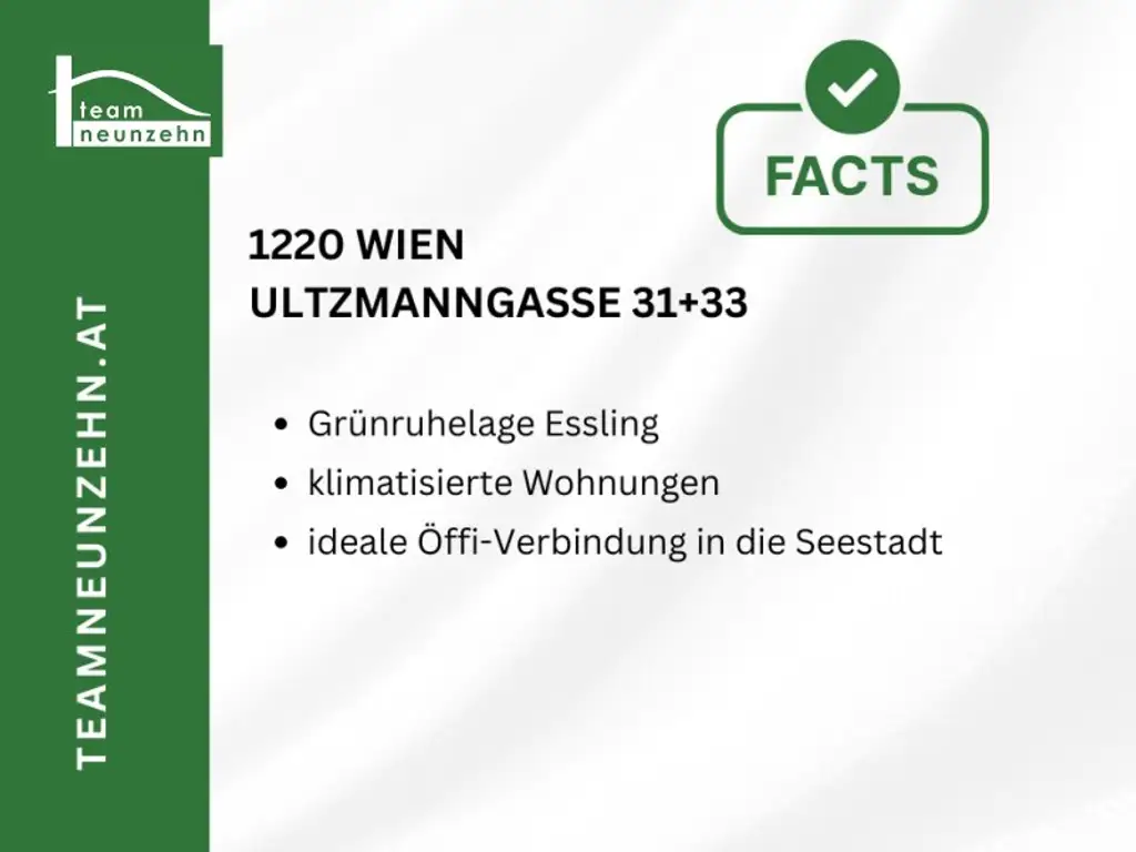Der Sommer kann kommen! Klimatisierte Wohnung mit großer Terrasse in Essling nahe Lobau und Kirschenallee! 15 Min. zur U2 Aspernstraße! Ab August 2025 - JETZT ANFRAGEN