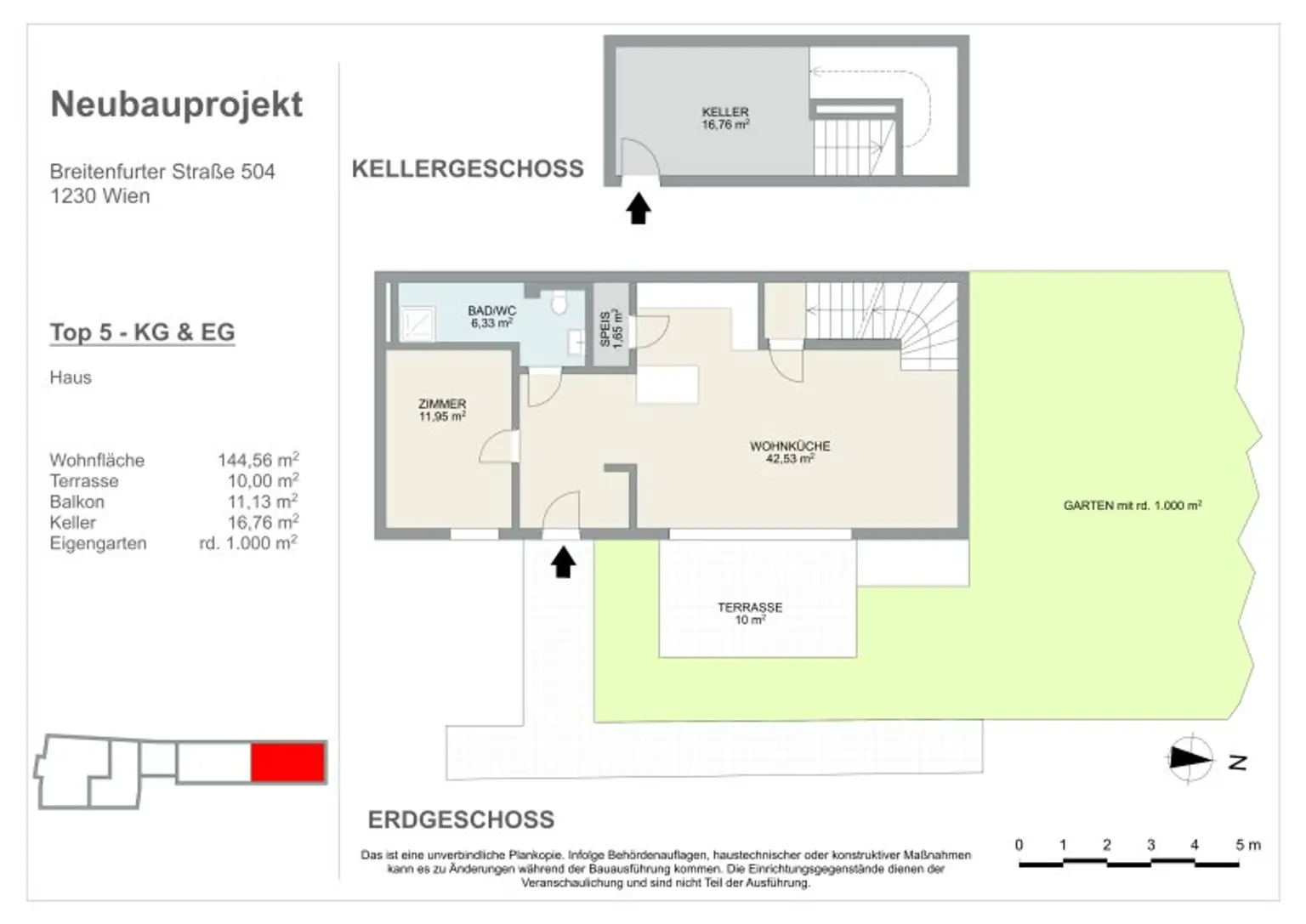 FAMILIENSCHATZ in kleinem Wohnbauprojekt | großzügiges 5-Zimmer Reihenhaus mit eigenem Pool & 1.000 m² Garten | TOP 5