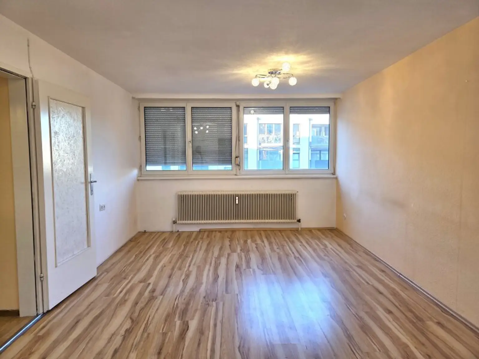 Wohnraum mit Zugang zum Südbalkon