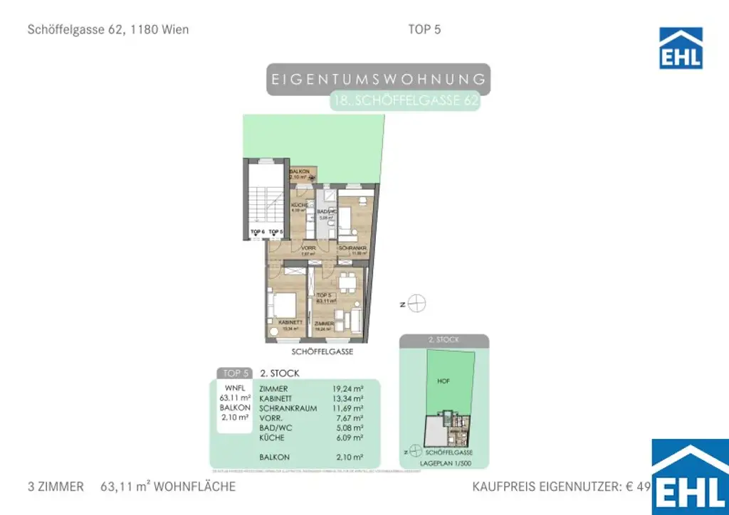Sanierte 3-Zimmer-Wohnung mit Hofterrasse!