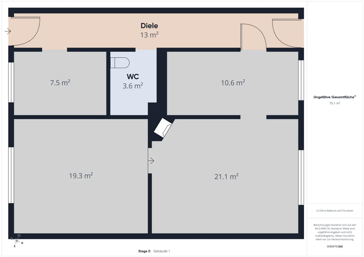 Grundriss Wohnfläche