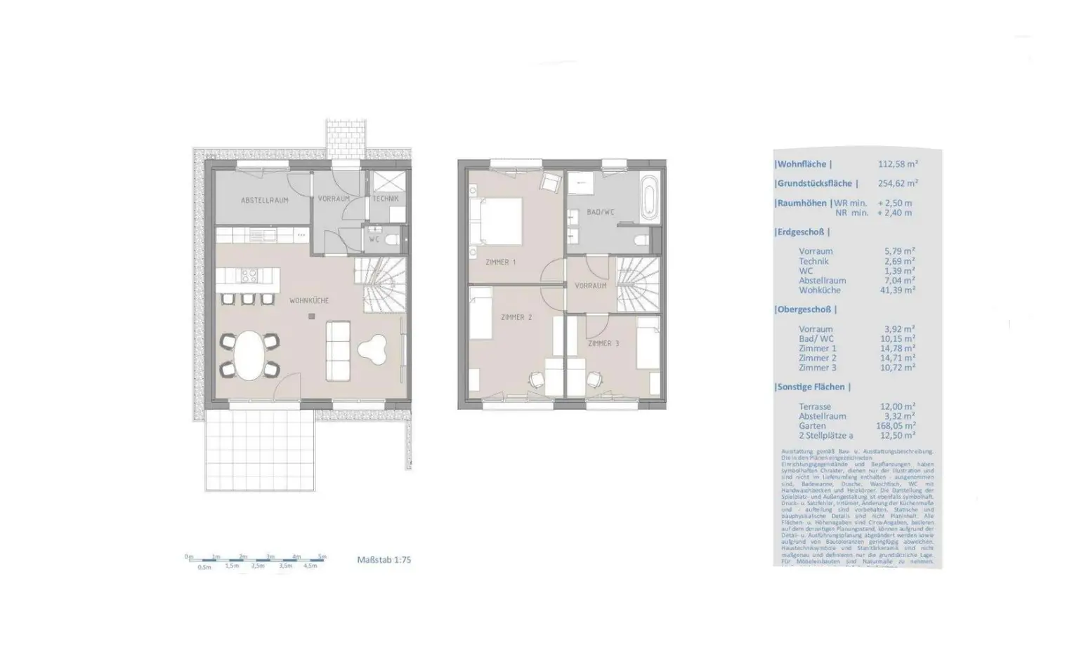 Grundriss Erdgeschoss und Obergeschoss