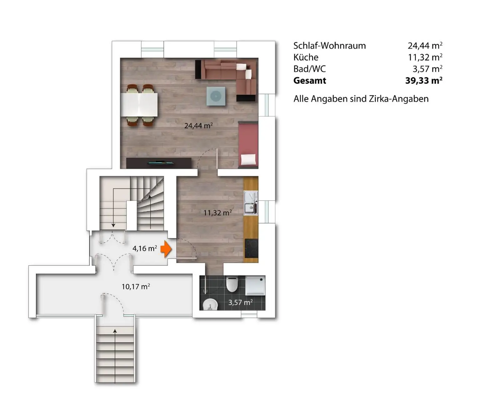 Grundriss Wohnung 2.