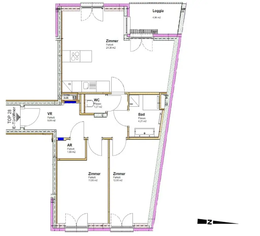 Schöne 3-Zimmer Wohnung in absoluter Ruhelage und zentraler Begehbarkeit!