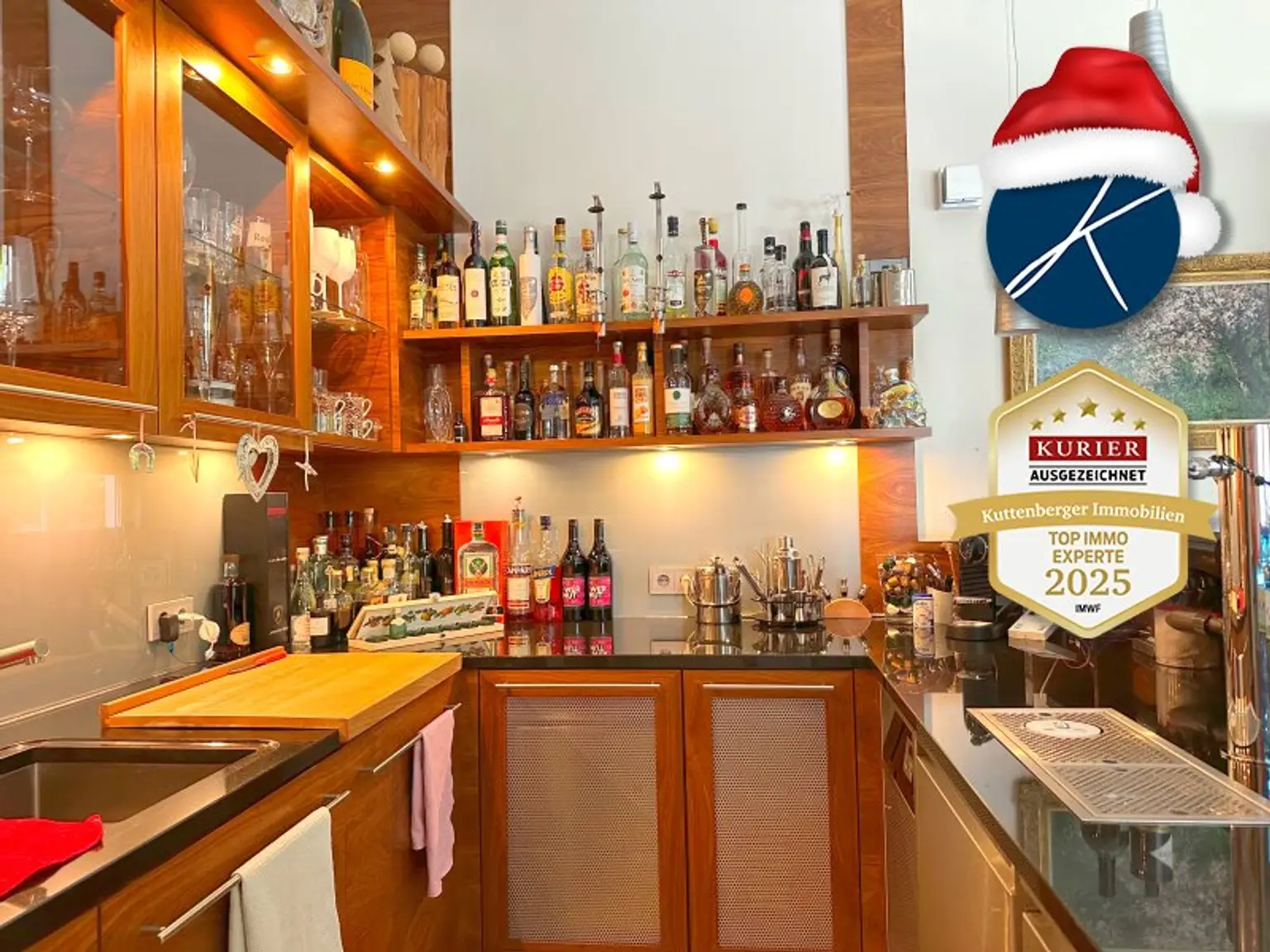 Bar mit Bierzapfhahn und Glass Rinser