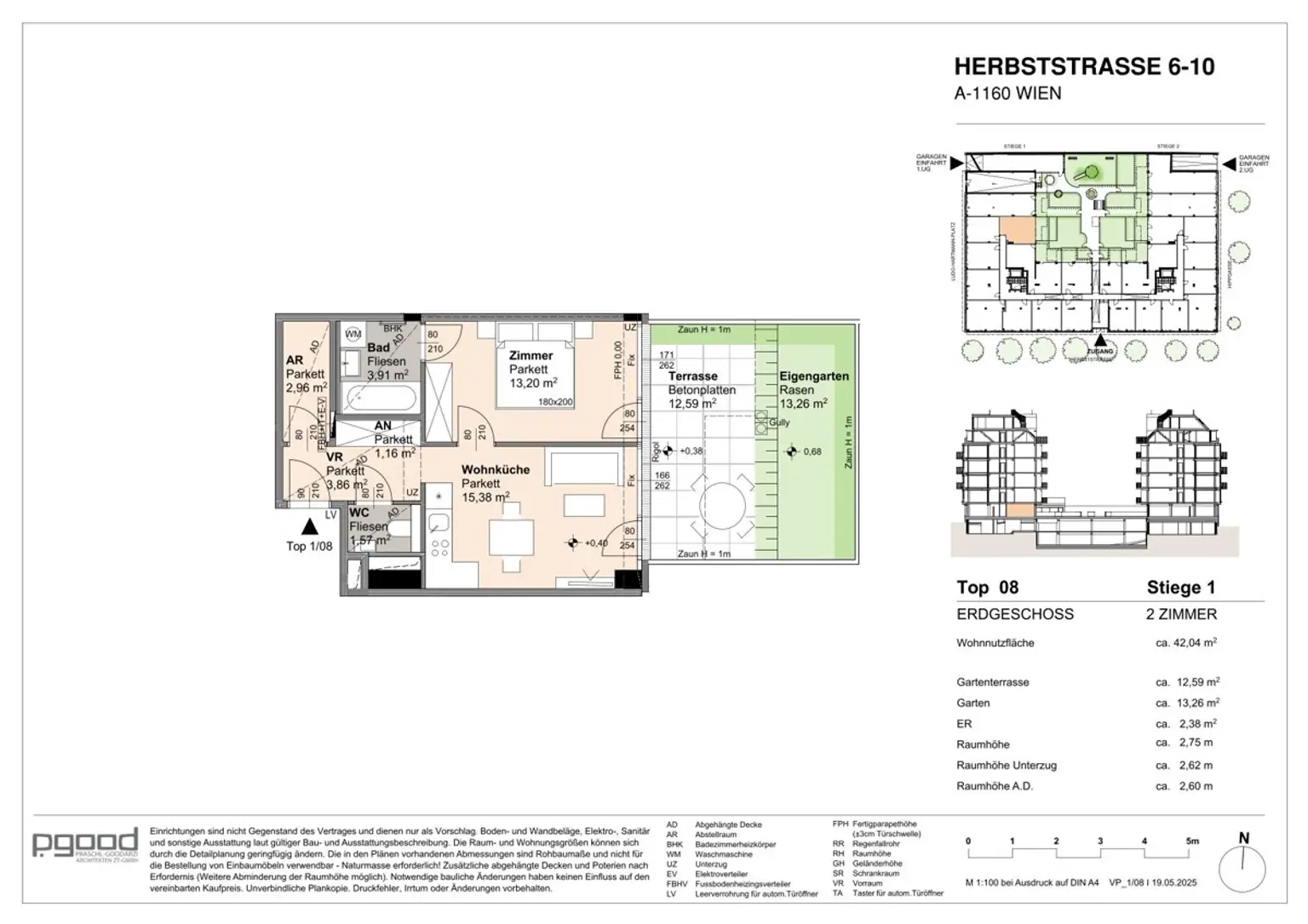 Investmentwohnung mit Eigengarten in ruhigem Innenhof! NEUBAU! ERSTBEZUG!