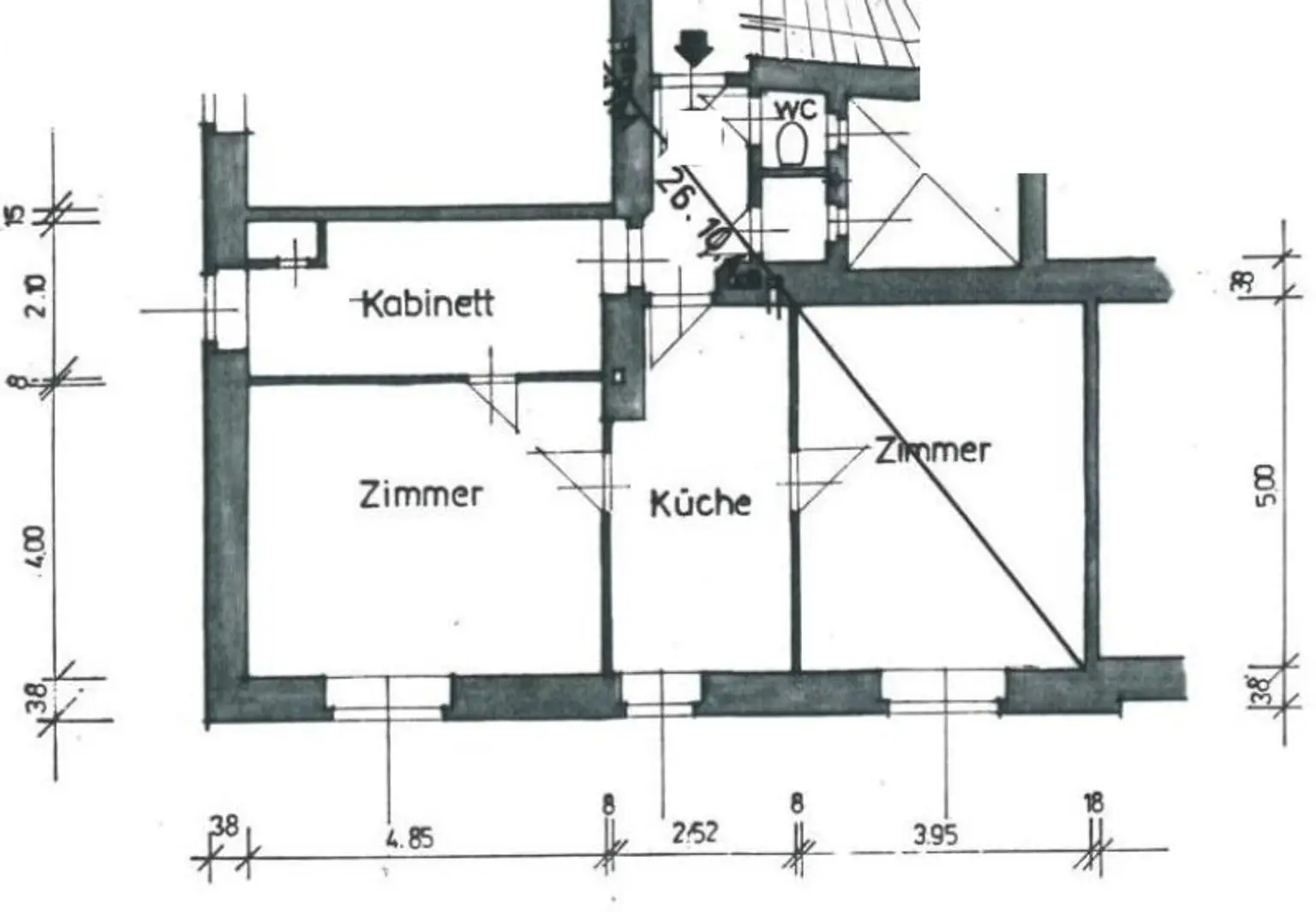3 Zimmer-Wohnung ZUM SANIEREN, HELL und RUHIG!