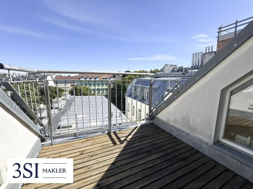 Traumblick! Urbanes Wohnen– 1,5-Zimmer-Juwel im 7. Bezirk mit riesiger Dachterrasse