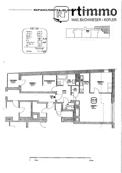 WOHLFÜHLWOHNUNG 3-ZIMMER DACHGESCHOSSWOHNUNG MIT KLIMAANLAGE und kleiner Terrasse