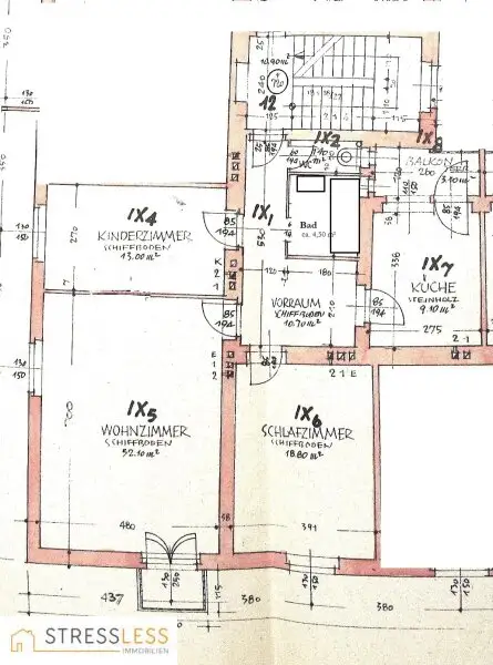 Licht durchflutete 3 Zimmer Wohnung mit verglaster Loggia und kleinem Balkon in zentraler Ruhelage von Korneuburg