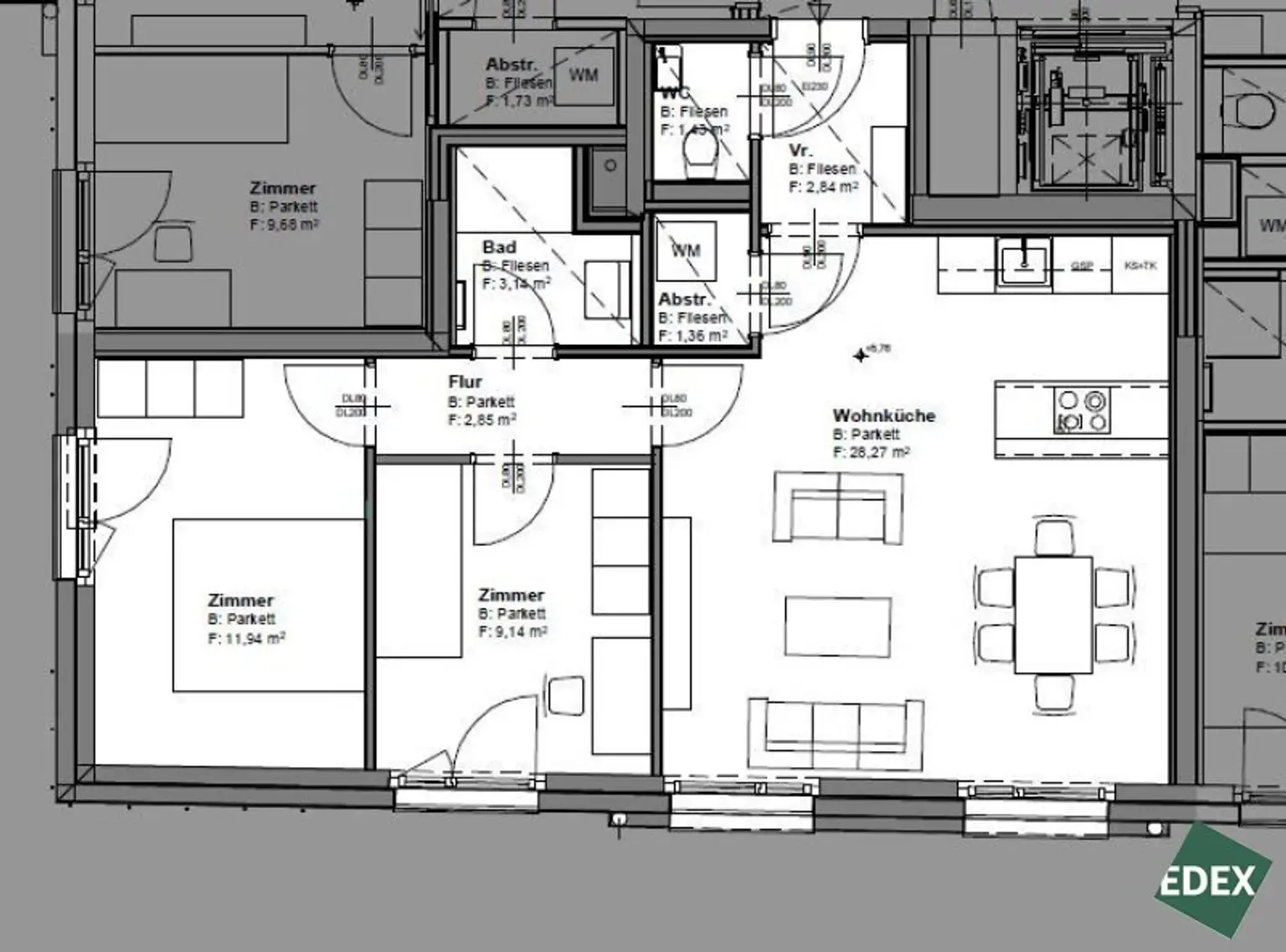 Schöne und moderne 3-Zimmer-Wohnung in Gersthof