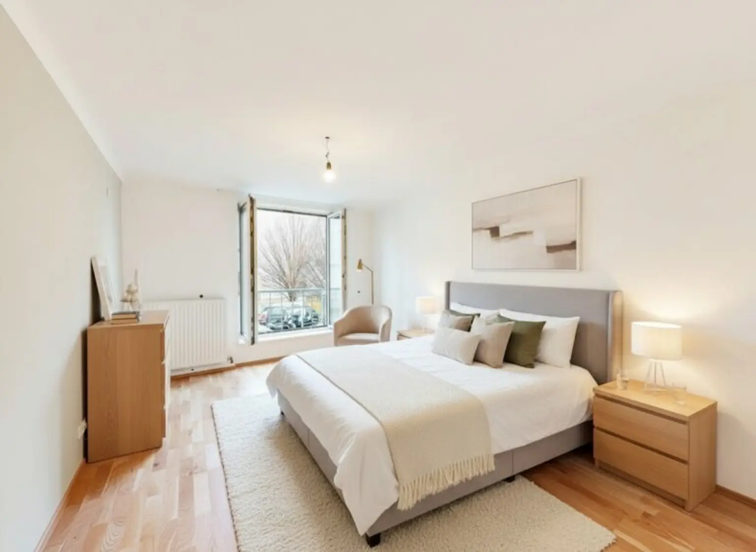 Schlafzimmer (mittels KI möbliert)